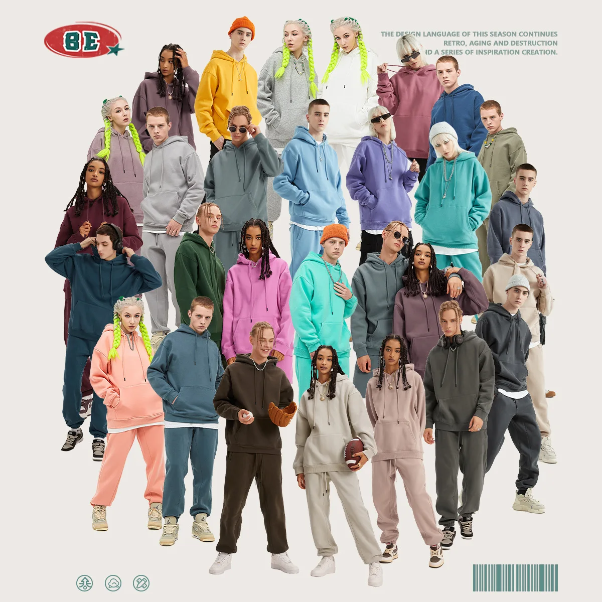 Solid Color Blank Sweater 345g Couples Wear 36colors Velvet Hooded Sweater for Men and Women