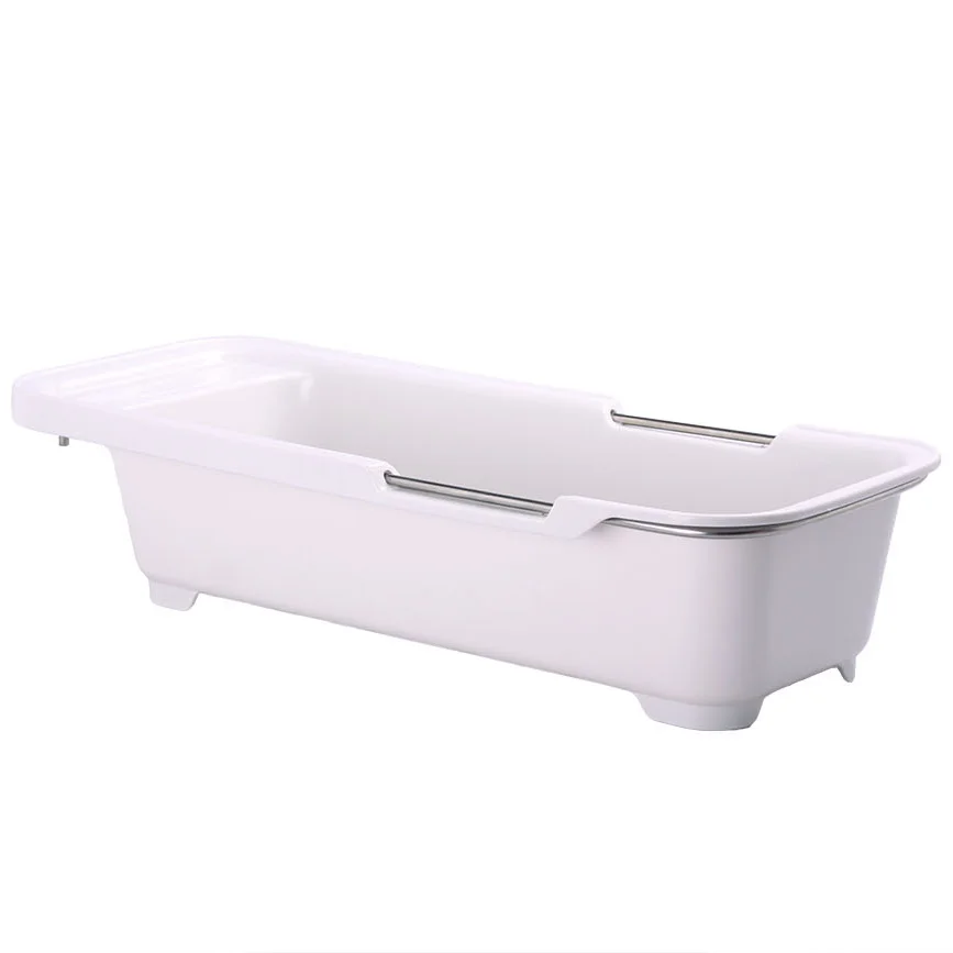 KJH LIVE Japanese Plastic Kitchen Multi-function extendable Sink Washing basin Drain Basket