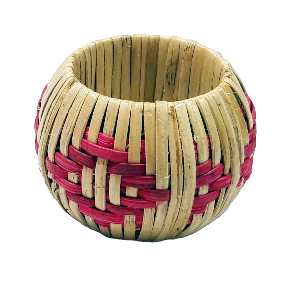 Customised Color Cane Woven Napkin Holder Ring Bulk Dining Decor from India Manufactured and Supplied by Professional Vendor