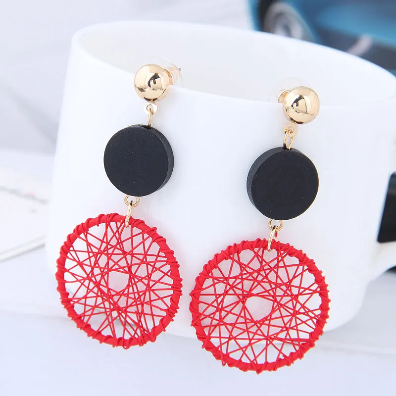 
Korean fashion girl dream catcher personality wild sexy circle long women earrings jewelry pendant drop earrings for women 