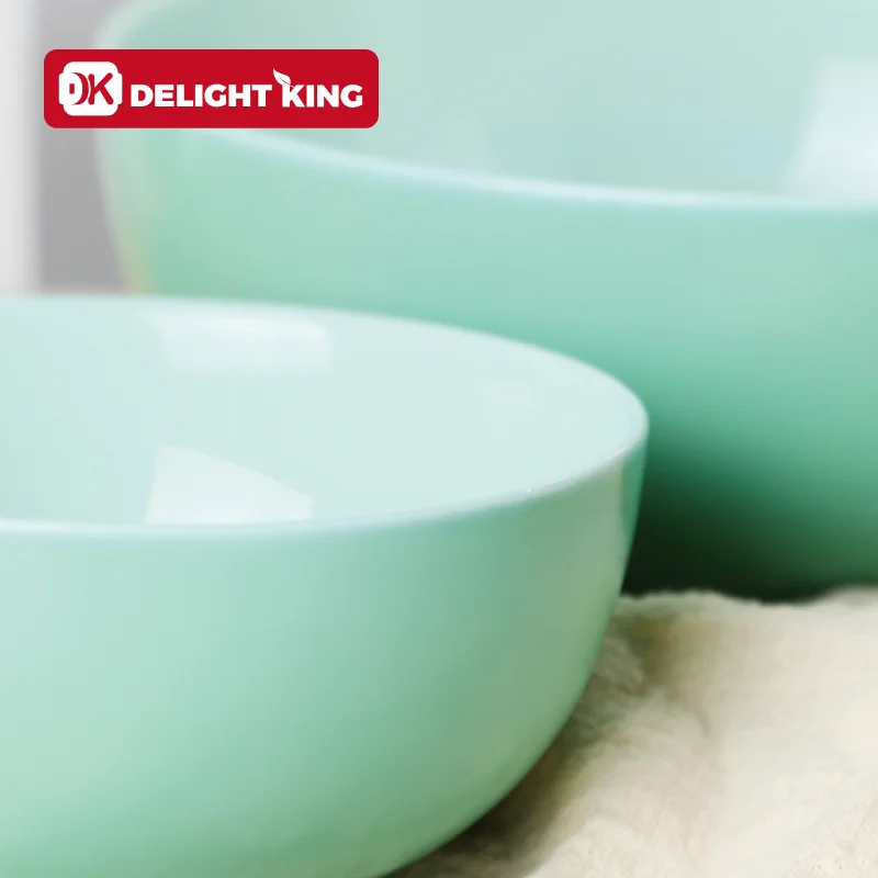 Double Plain Heat Resistant Opal Glassware Bowl For Noodle Rice And Soup
