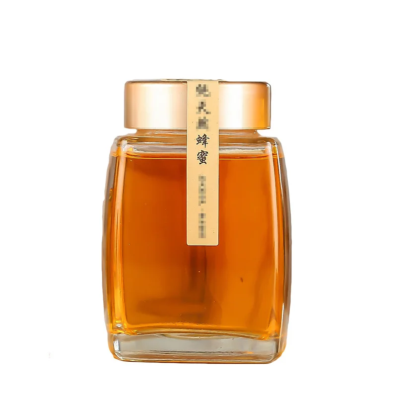 high quality 100ml 180ml 360ml 750ml Square Glass Storage Honey Jar  Large Glass Storage Jars with cap