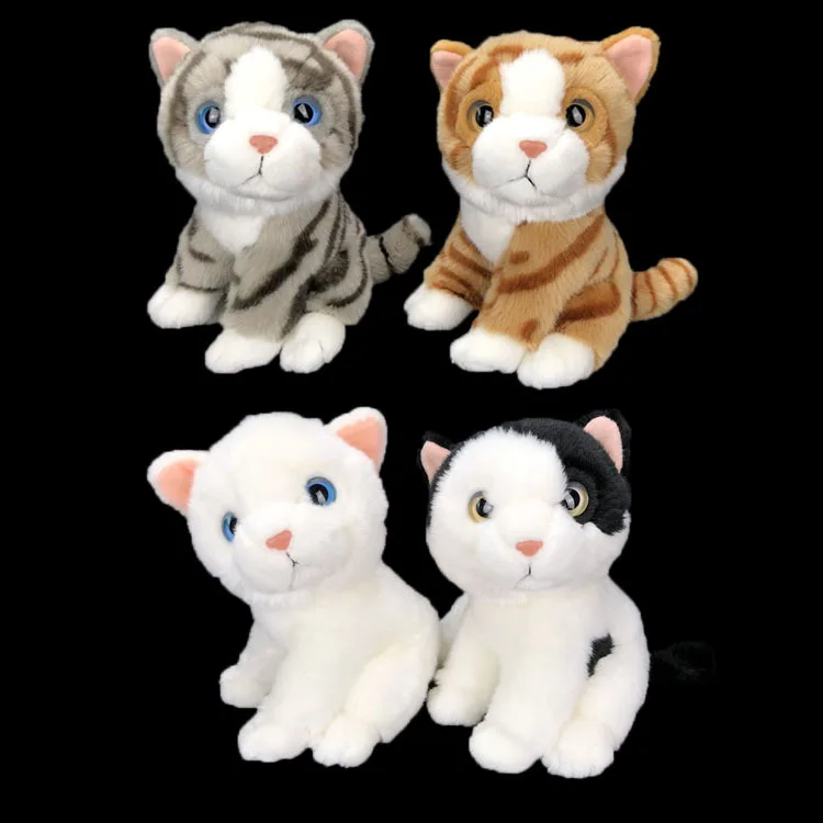 HL cute Simulation Cat Plush Toy Lifelike Stuffed Animals Toys Soft Cat Doll Peluche Animal Plush Dolls Kitty Multi Patterns