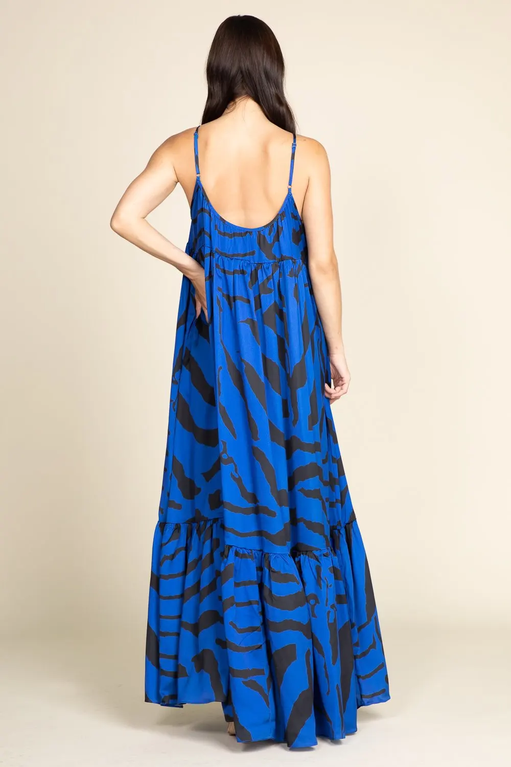 Luckyone Fashion Summer African Dresses Causal Long Floor Dresses Women Beach Dress Print Black and White Casual  Natural