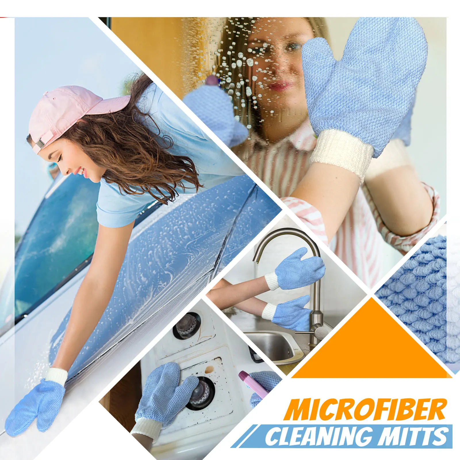 Wholesale Cheap Washable glove Custom Soft Microfiber Car Cleaning Mitten for Cleaning Cars Trucks Mirrors Lamps Bl