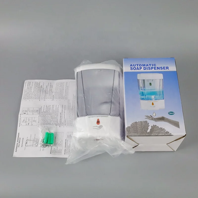 700ML smart hand free commercial mounted motion sensor automatic contactless sanitizer induction liquid soap dispenser