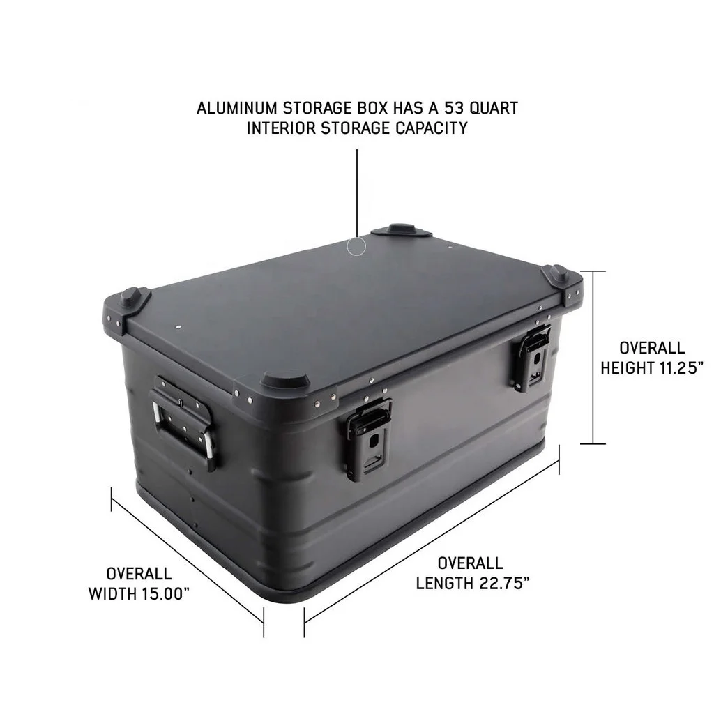 KASSICO Aluminum Camp Storage Box Car Roof Case Truck SUV Overland Transport Box