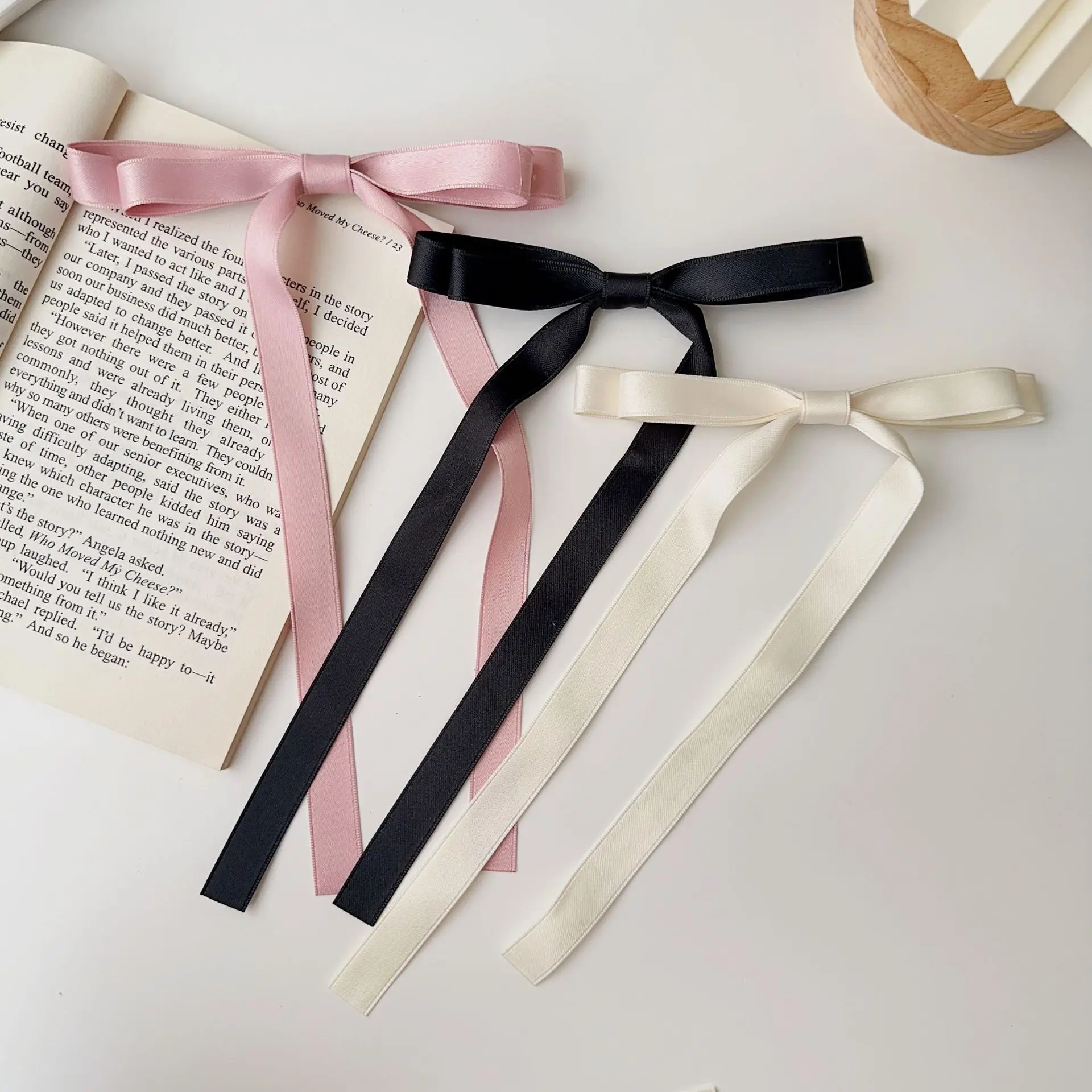 Tassel Ribbon Bowknot Hair Clips with Long Tail Hair barrettes for Women