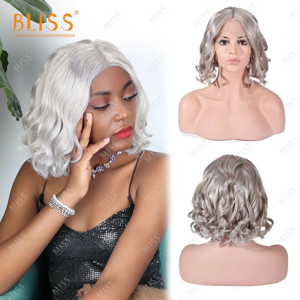 Bliss 13x4 Transparent Lace Frontal Bob Wigs Silver Grey Body Wave 100% Handmade Virgin Brazilian Bobo Star Lace Front Human Wig