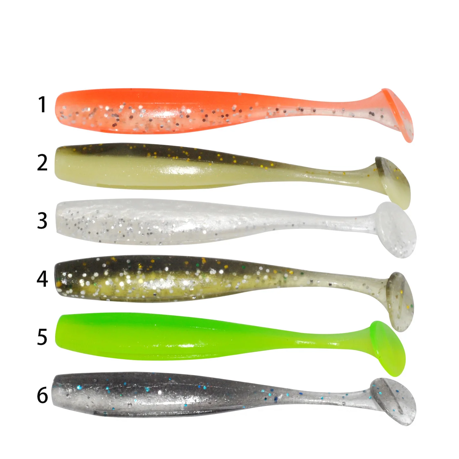 Fishing soft lure Worm 65mm 1.6g 10pcs a bag T Tail shad lure Swim bait artificial fishing soft bait Fishing Tackle