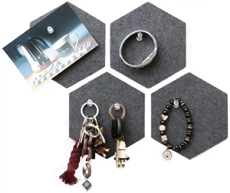 
Hexagon Felt Pin Board Self Adhesive Notice Bulletin Memo Photo Boards 