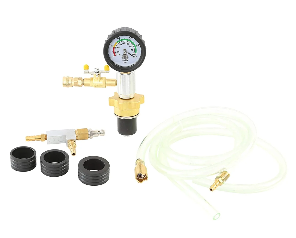 Vacuum Coolant Fill Kit Coolant System Refill Kit with Air Lock Preventer Vacuum Leak Tester Fits All Cone Adapter for Car