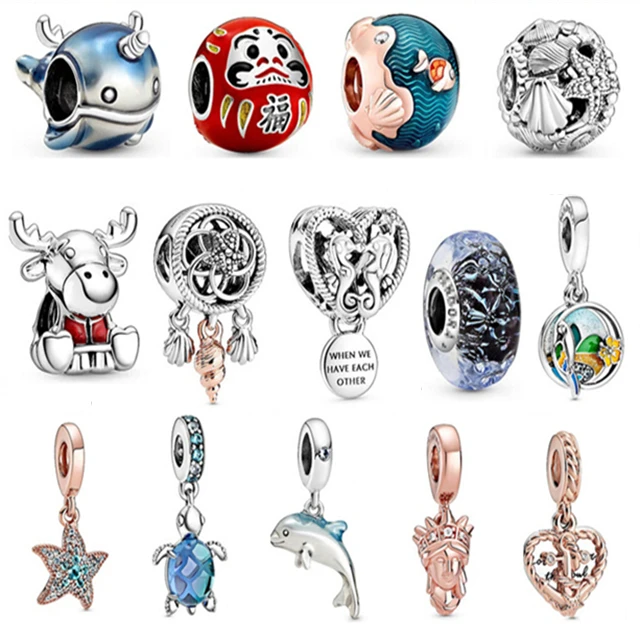 Wholesale amulet bracelet fashion colored glaze 925 sterling silver beads for jewelry making