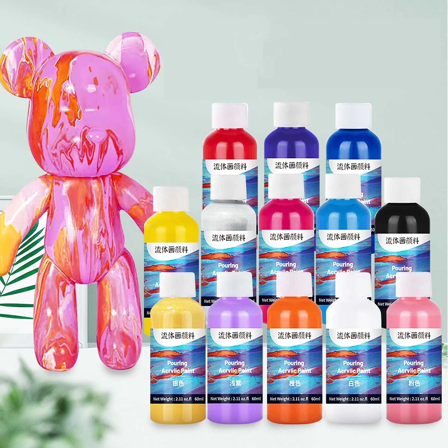 Osbang new product 60ml 26 colors  DIY acrylic pouring paint for violent bear