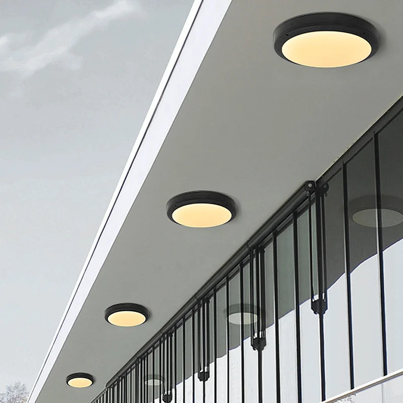 LED Outdoor Ceiling Light Waterproof Sun Table Lamp Modern Simple Outdoor Courtyard Corridor Corridor Gate Circular Ceiling Lamp