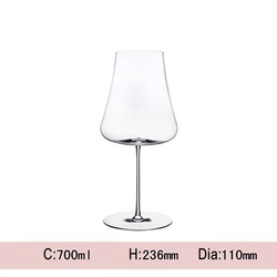 Hand Blown Huge Stemmed Crystal Wine Champagne Goblet Glass for Decoration