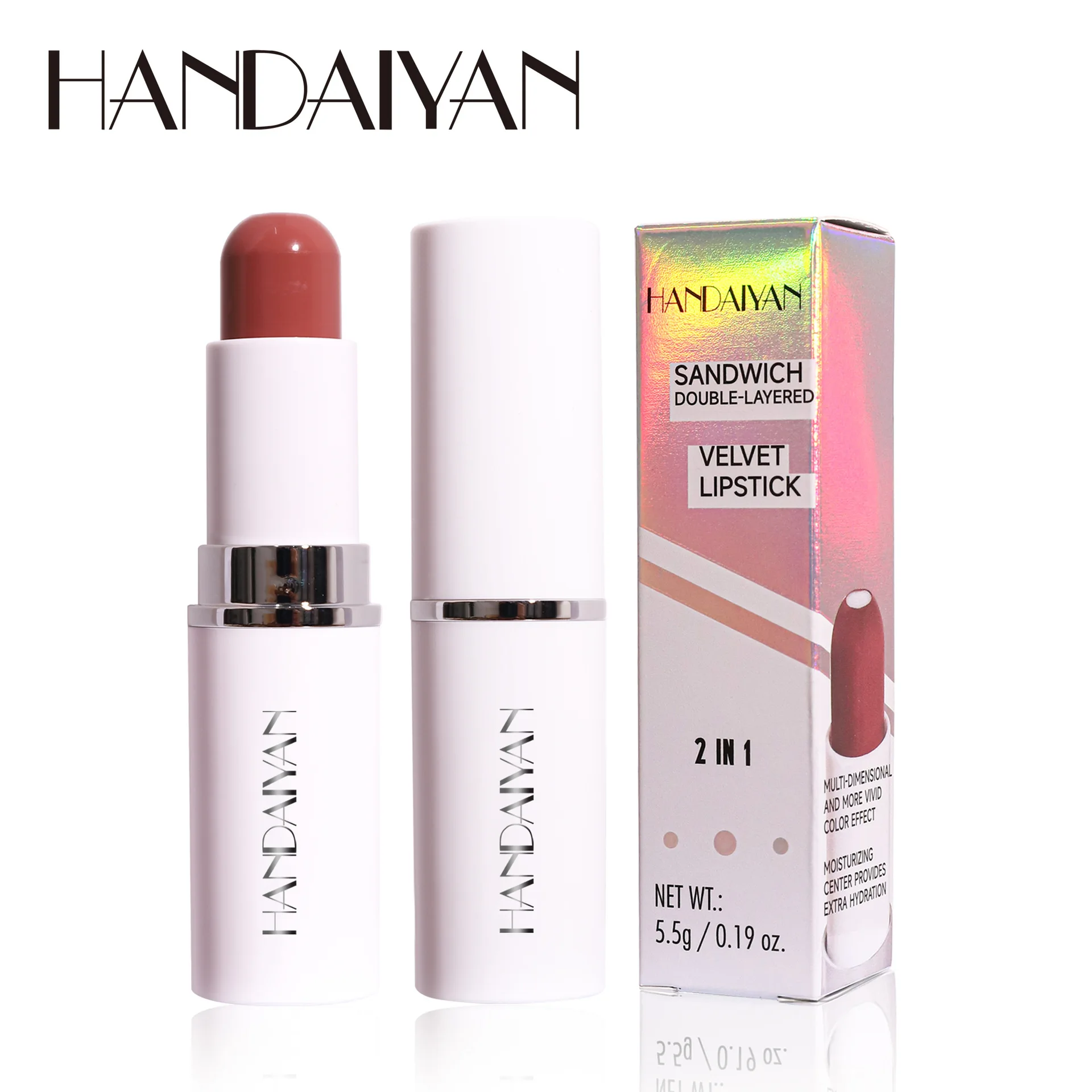 New Design 2 in1 Matte Lasting Lipstick Non Fading Lipstick Lip Care Makeup