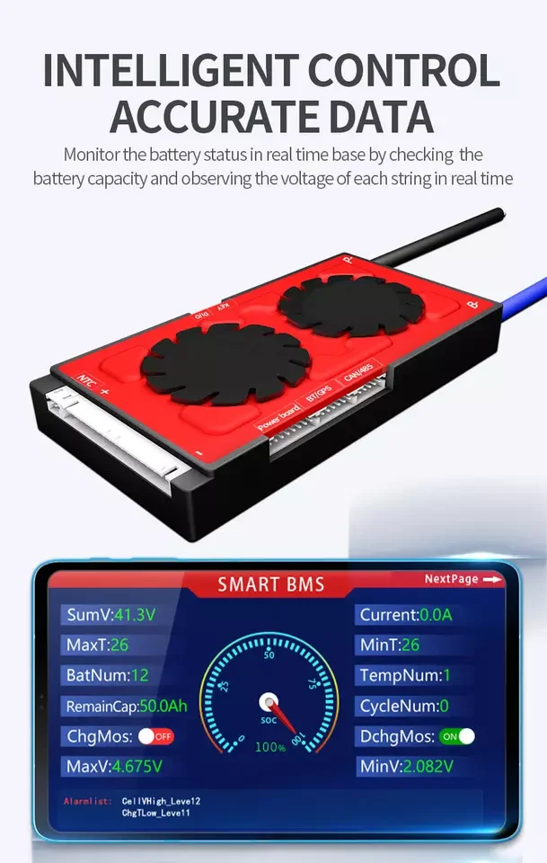 Lifepo4 Daly BMS 4S 8s 16s 24s 32s 100A 200A 250a 300A 400A 500A Smart с вентилятором UART RS485
