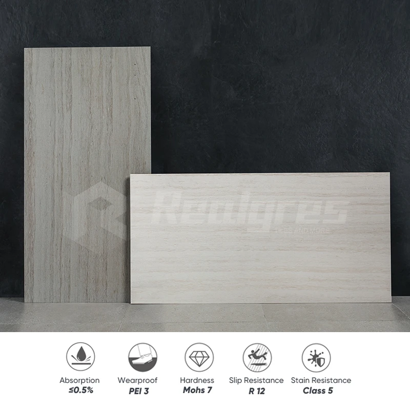 Australian Popularity R11 Natural Travertine Effect Full Body Porcelain Outdoor Tiles 600x600x20mm for Garden Pathway