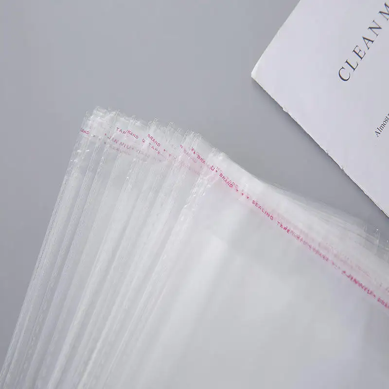 Wholesale Accept Custom Logo Printing Resealable  OPP Bag,Self Sealing Bopp Transparent Cello Bag Clear Plastic Cellophane Bags.