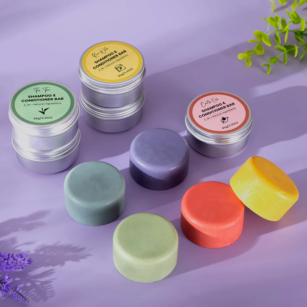 Wholesale Natural Essential Oil Handmade Hair Soap 2-In-1 Fermented Rice Water Black Shampoo Soap