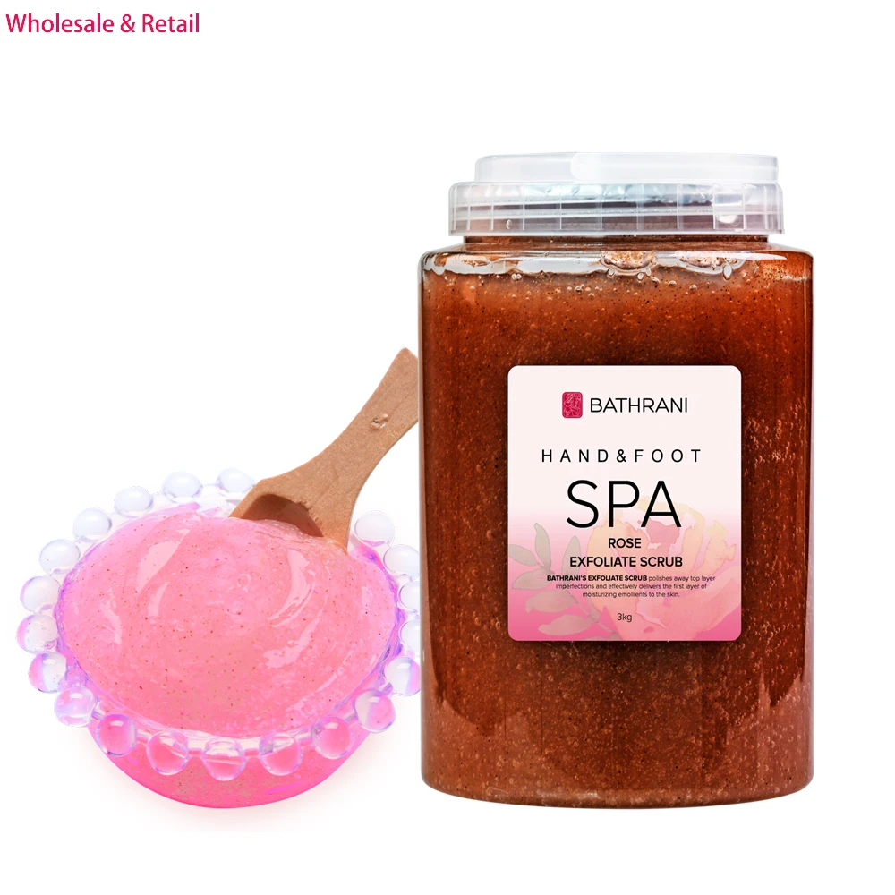 Own brand body scrub exfoliator skin scrub deep cleansing, moisturizing  natural walnut shell rose foot care