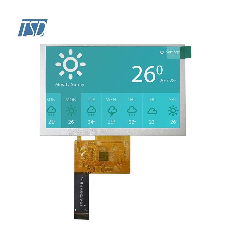 5' 5 Inch SPI Interface 800x480 Resolution ILI5480 ST7262 LT7680A-R IPS TFT LCD  Screen Display Module