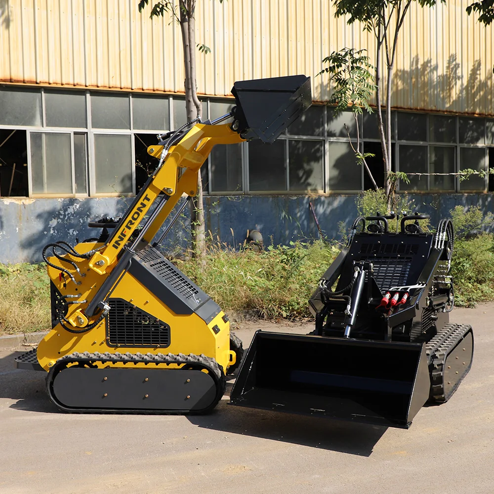 Mini skid steer loader with diesel engine hydraulic servo joysticks control EPA Diesel power directly from factory