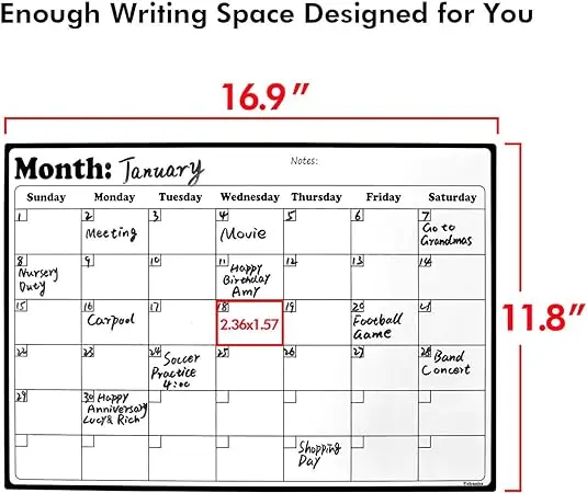Hot Sale Fridge Schedule Magnetic Dry Erase Weekly Calendar Removable Planner White Board for Fridge