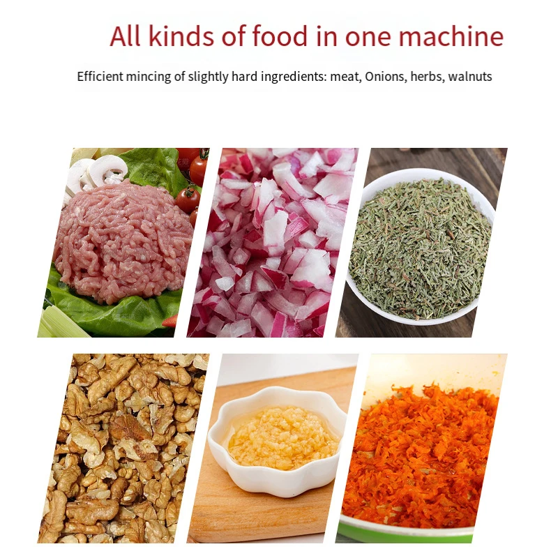 Factory wholesale stainless steel household blade meat grinder electric cooking machine kitchen garlic filling machine