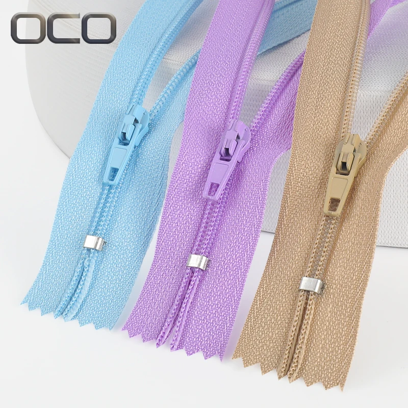 OCO Sewing zippers 25 color 3# 5# nylon zipper Roll Long Chain Sustainable Colorful apparel Zippers Stock For Bags Pants