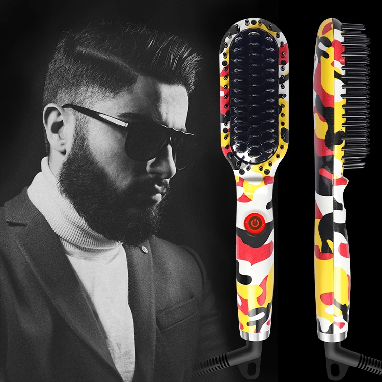 Professional Beard Straightener for Men Quick Styling Comb for Frizz-Free Beard Hair Anti Scald Beard Straightening Heat Brush