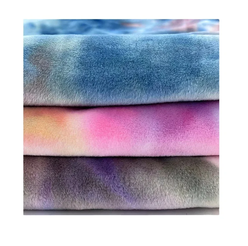 97%Polyester 3%Spandex  soft velvet tie dye