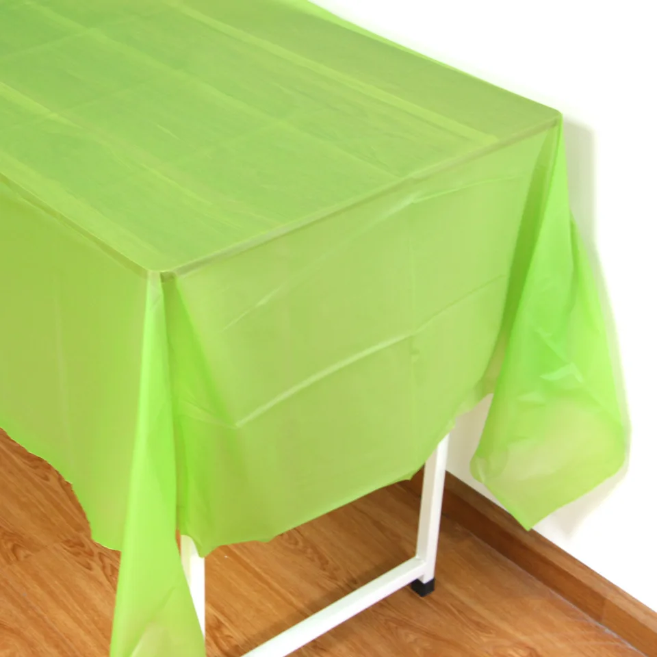 Hot Selling  Oilproof Waterproof  Camping Picnic Luxury Party Table Cloth  Solid Color Plastic Disposable Table Covers