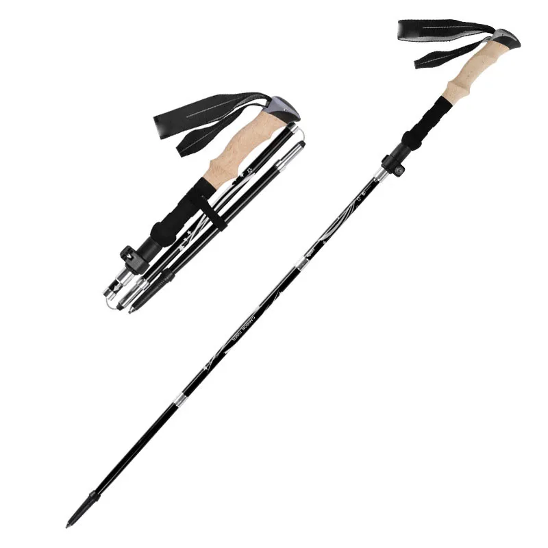 Retractable Walking Stick Lightweight Carbon Fiber Trekking Pole Hiking Rod