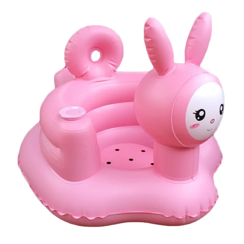 Pink Rabbit Baby Inflatable Sofa Baby Learning Chair Dining Chair Bath Stool Inflatable Toys