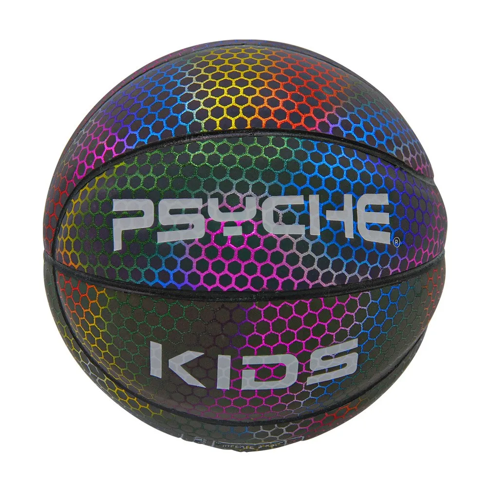customize LOGO pu leather glowing light up led basketball ball outdoor basketball ball