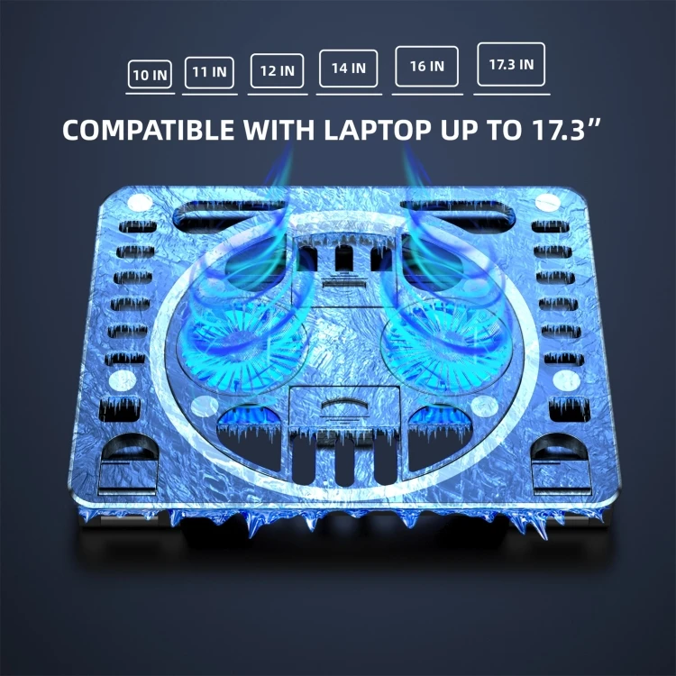 2022 Fast Shipping HAWEEL Gaming RGB Laptop Cooling Pad Tablet Desk Stand Cooler for iPad