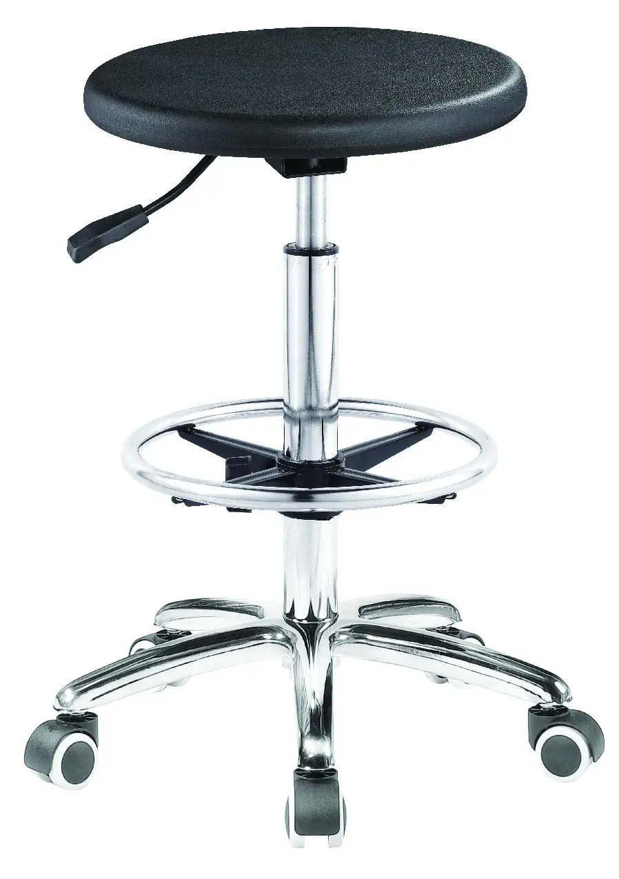 Ergonomic Laboratory Furniture With Metal Legs Chairs ESD Standing Work Stool Foam Work Pedicure Stool Leather Chair