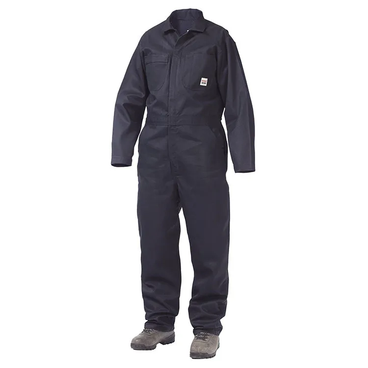 Factory Direct Cheap 65/35 Polyester Cotton Coverall Working Uniform OEM Custom Zip Front Work Clothes Navy Overalls For Men
