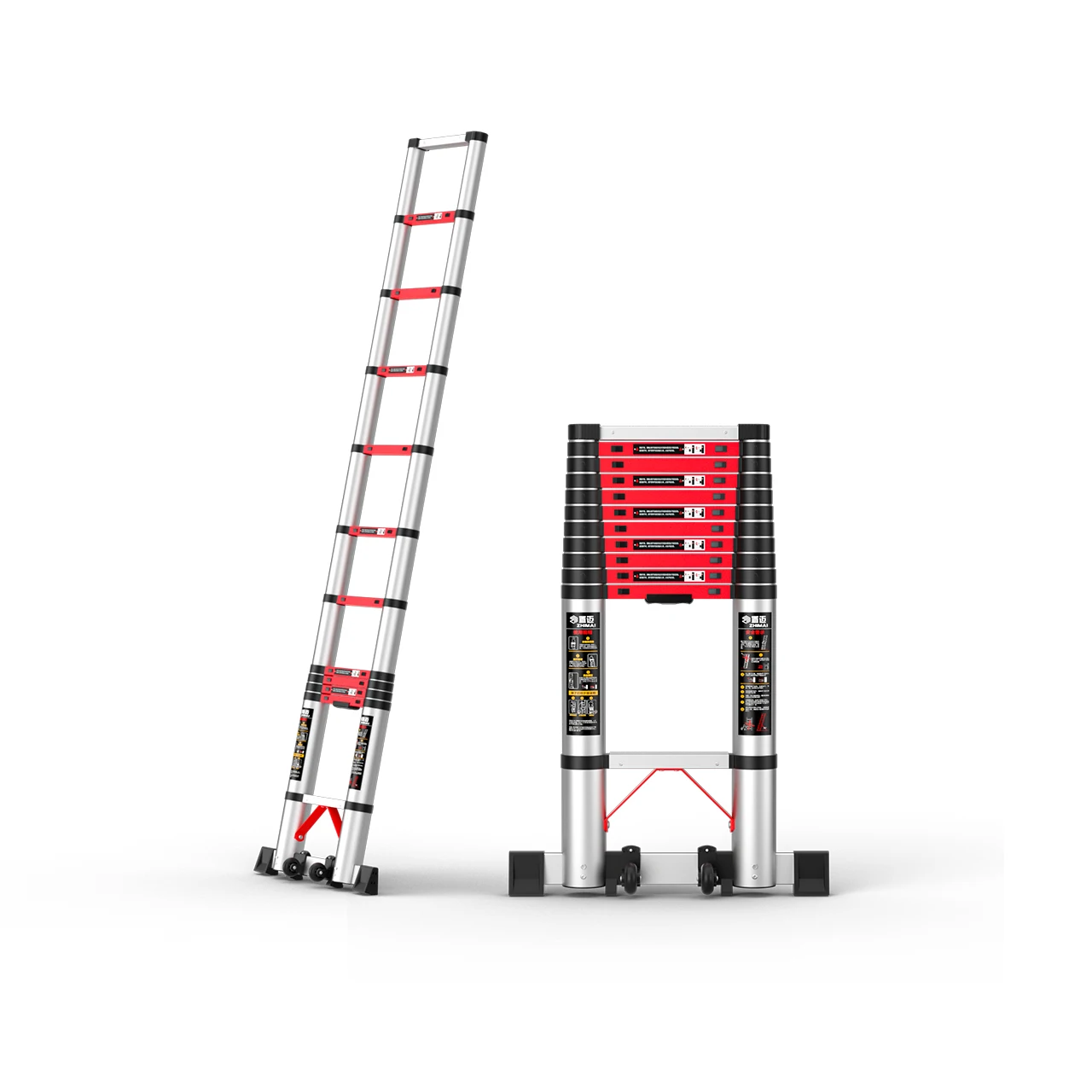 Aluminum Multi-purpose Telescopic Ladder 6 Step Aluminum Folding Straight Ladder Industrial extension ladder
