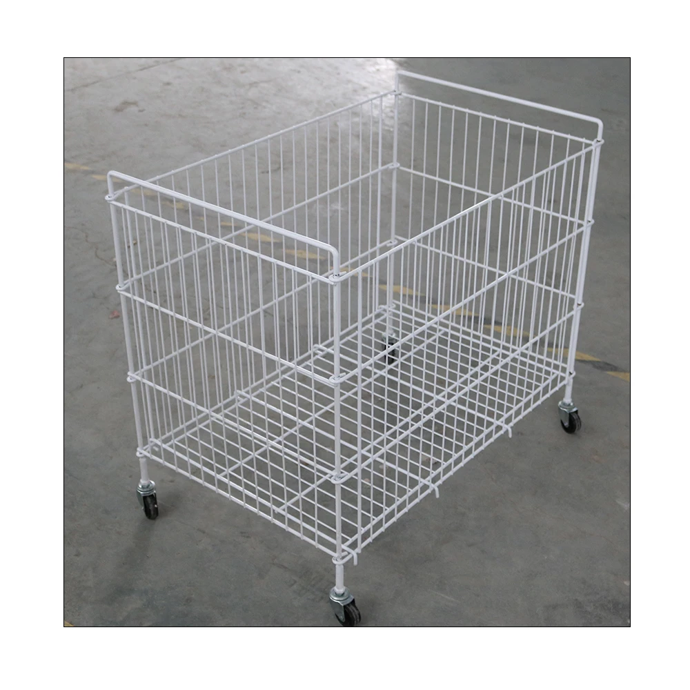 High Quality Adjustable Steel Storage Wire Shelving Industrial Basket Storage Cage for Clothes