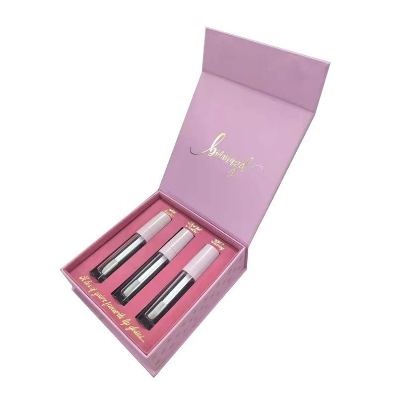 Wholesale Lipstick Empty Gift Box Custom Cosmetic Storage Magnetic Logo Lip Oil Packing Box Cosmetic Packaging Cardboard HS K=K