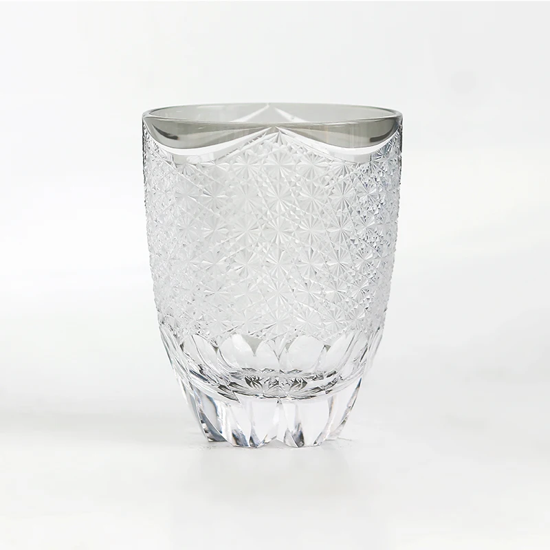 300ml Hand-Cut Beautiful Crystal Drinking Glass for Whisky and Wine Clear Glass Cup Tumbler with Engraving for Decoration