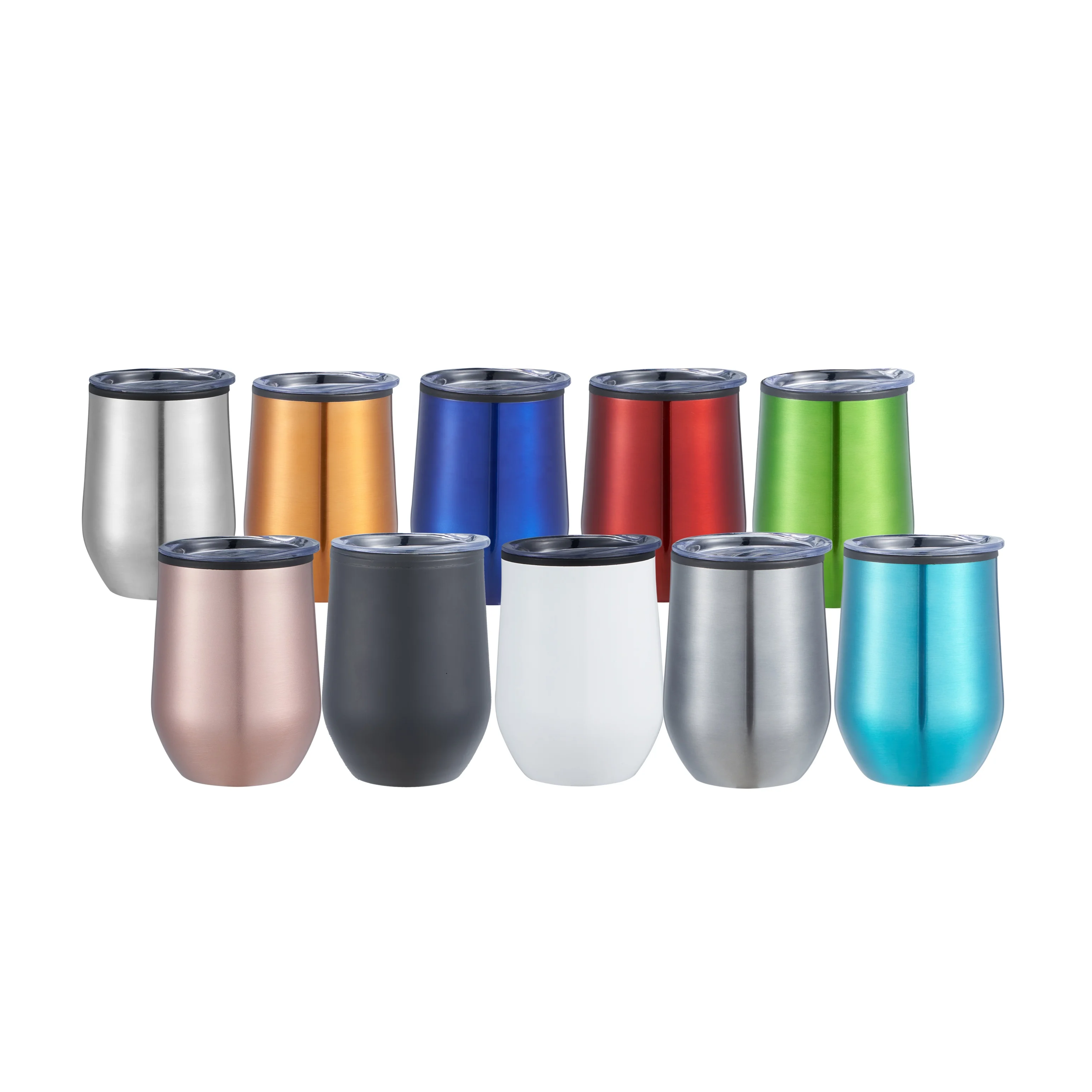 Warehouse Products In US 12oz Wine Tumbler Clear Transparent Lids Stainless Steel Inner Wholesale Price Plastic Wine Tumbler