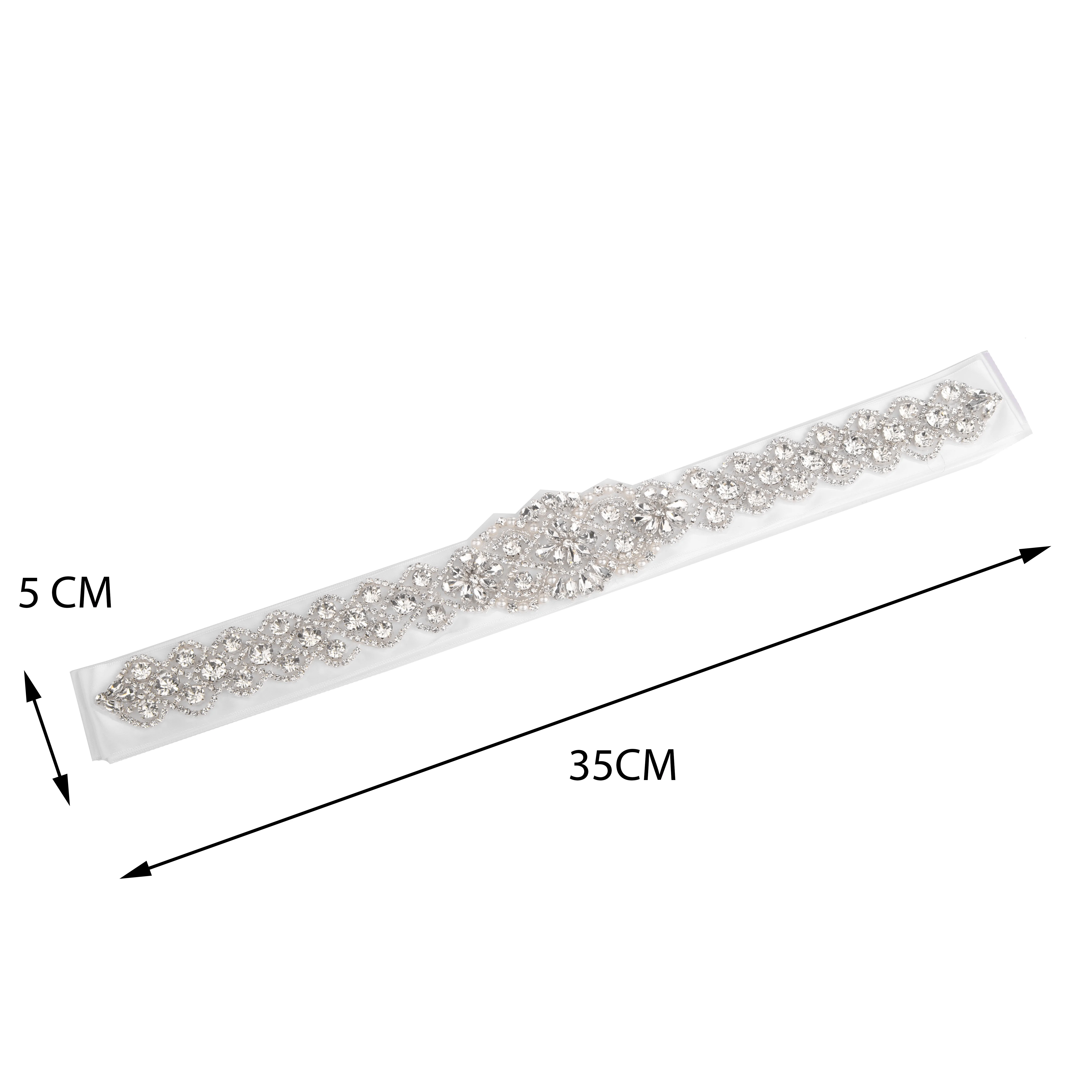 
White Diamond Flower Elegant Woman Belt Fashion Design For Dress, Wedding Bridal Pearl Belt 