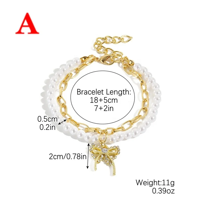 Wholesale popular jewelry chain bracelet High quality Bohemian niche design sense Baroque pearl link bracelet for women girls