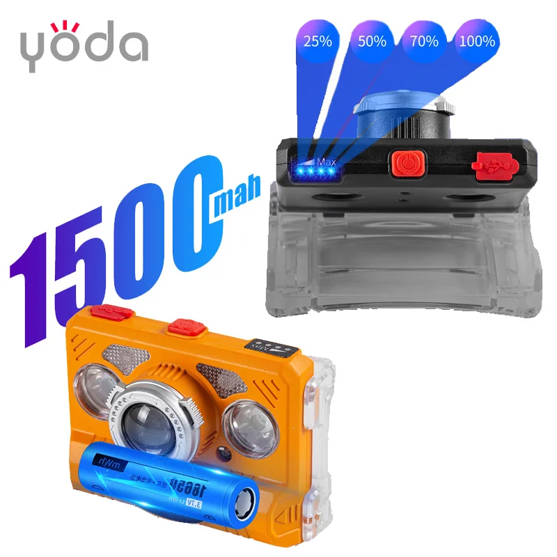  new plastic waterproof light weight type c 10w mini cob rechargeable led headlamp