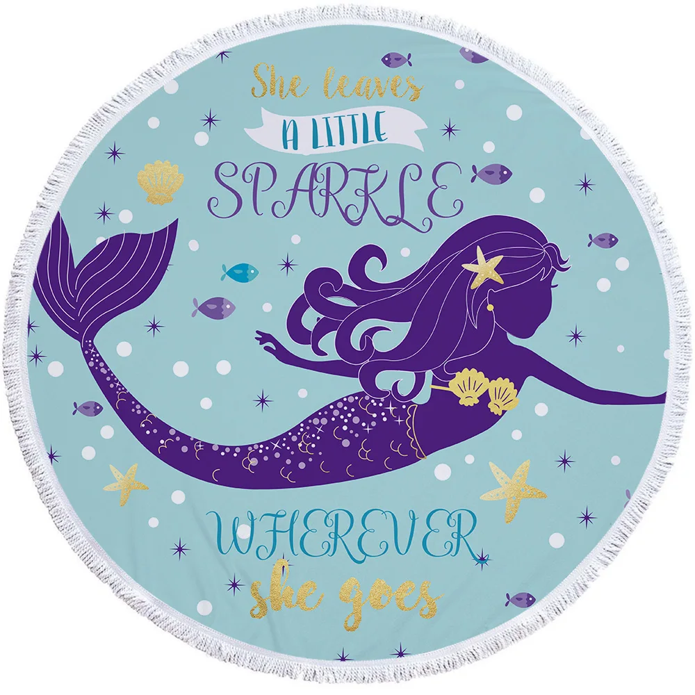 Manufacturer Direct-Selling Recycled 100% Microfiber Waffle Custom Printing Extra Large Sand Free Round Beach Towel