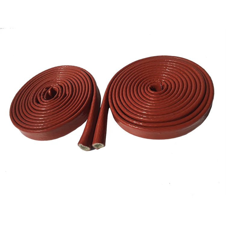 12mm Silicone Rubber Coated Fiberglass Braided Fireproof Heat Insulation Glass Fiber Braided Pyrojacket Thermal Protection